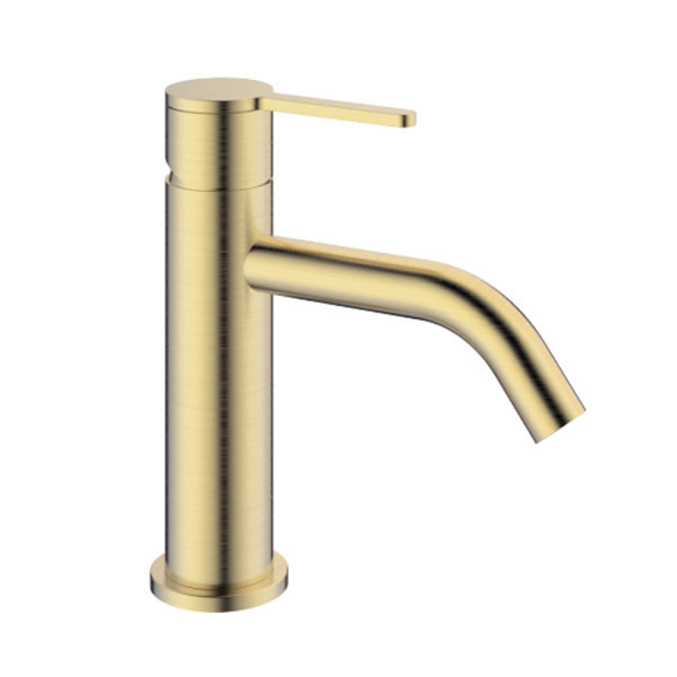 KLS Carla Inox Brush Gold PVD Μπαταρία Νιπτήρα Χαμηλή